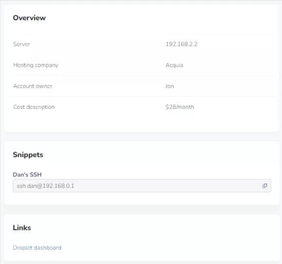 server details