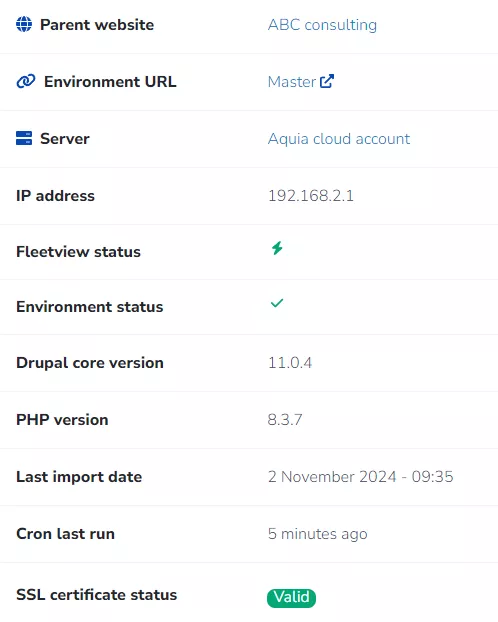 Environment details 1