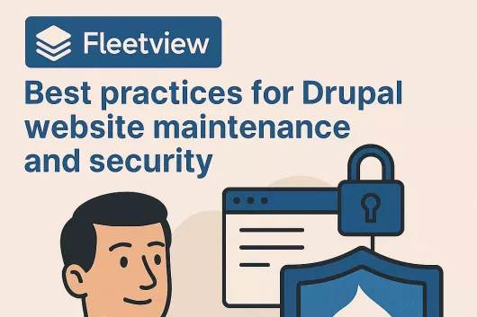 Man pointing at Drupal security shield